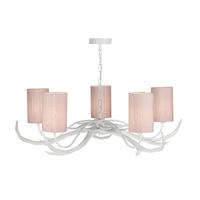 Dar ANT0597S Antler White Ceiling Pendant with Candy Shades