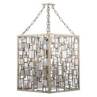 Dar FOY0435 Foyer Square Ceiling Pendant with Glass Detail