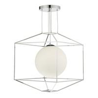 Dar YAN0150 Yannis Polished Chrome Globe and Frame Ceiling Light