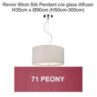 DAR REN0671 Renoir 900MM 6 Pendant Light In Polished Chrome With Peony Shade