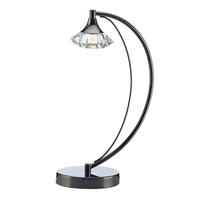 Dar LUT4167 Luther 1 Light Black Chrome Table Lamp
