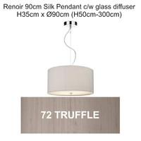 DAR REN0672 Renoir 900MM Pendant 6 Light In Polished Chrome With Truffle Shade