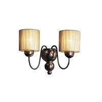 Dar GAR0964 Garbo Double Wall Light with Gold Shades