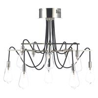 Dar SCR2338 Scroll 10 Lighting Polished Nickel Semi Flush