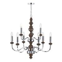 dar wya1347 wyatt 9 light chrome wood chandelier