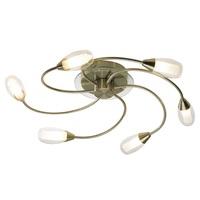 Dar TUG0675 Tugel Antique Brass 6 Light Flush Fitting