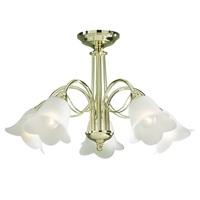 dar dou0540 doublet brass plated semi flush 5 light fitting