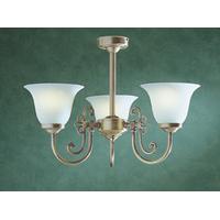 Dar WOO0385 Woodstock Light Antique 3 Light Semi Flush Fitting