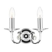 Dar ALL0950 Allegra 2 Light Chrome Wall Lamp