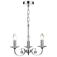 Dar ALL0350 Allegra 3 Light Chrome Chandelier