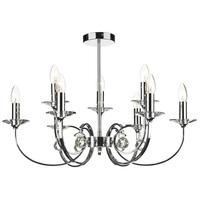 Dar ALL1350 Allegra 9 Light Chrome Chandelier