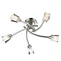 Dar AUS0546 Austin 5 Light Semi Flush Light Satin Chrome