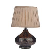 Dar NIC4254 Nicole Black/Gold Glass Table Lamp with Mink Shade