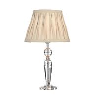 Dar AME4208 Amelie Crystal Glass & Chrome Table Lamp with Ivory Shade
