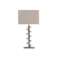Dar OFF4250 Offset Polished Chrome Table Lamp with Taupe Shade