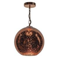 dar spe0164 speckle 1 light copper finished glass ceiling pendant ligh ...