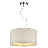 Dar REN1015 Renoir Ivory Silk Modern 40cm 3 Light Pendant