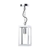 dar lot0150 lotus 1 light polished chrome ceiling lantern with clear g ...