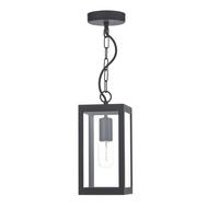 Dar LOT0122 Lotus 1 Light in Black Ceiling Lantern with Clear Glass