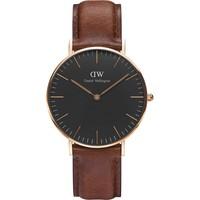 daniel wellington unisex classic black st mawes 36mm watch