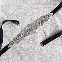 Dazzling Glass Crystal Rhinestone Bridal Belt With Crystals For Wedding Dress Luxury Wedding Belt Bridal Sash(More Colors)