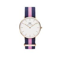 Daniel Wellington Classic Winchester Lady blue and pink NATO strap watch