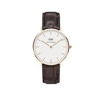 Daniel Wellington Classic York Lady rose gold-plated and brown leather strap watch