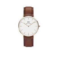 Daniel Wellington Classic St Mawes Lady rose gold-plated and brown leather strap watch