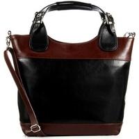 Dan-a Dana Czarno Koniakowa Skórzana Elegancki Kuferek women\'s Handbags in Black