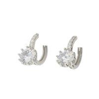 Darcey Stardust Latch Back Hoop Crystal Earrings in Silver