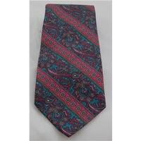 Dante Prini, teal & pink patterned silk tie