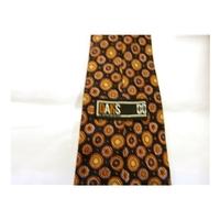 Daks Of London Navy Blue and Gold Patterned Silk Tie