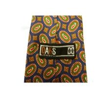 Daks Of London Blue and Gold Patterned Silk Tie