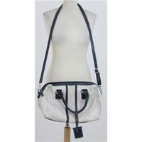 david jones cream navy handbag with detachable shoulder strap