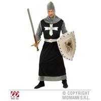 Dark Crusader - Black/silver Costume Large For Medieval Knight Fancy Dress