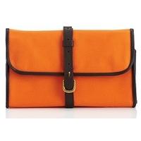 Daines and Hathaway Orange Canvas and Krypton Brown Leather Military Wet Pack