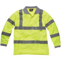 Dark Nights Dickies High Visibility Long Sleeve Polo Shirt Large