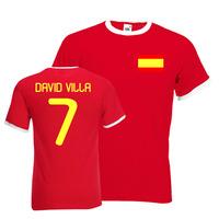 david villa spain ringer tee red