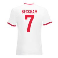 david beckham england ringer tee white red