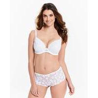 Daisy Lace Plunge Wired White Bra