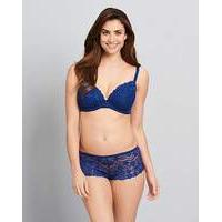 Daisy Lace Padded Plunge Navy Bra