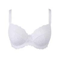 Daisy Lace Full Cup Wired White Bra