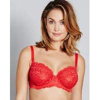 Daisy Lace Full Cup Red Bra