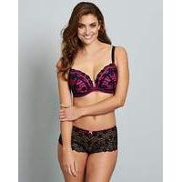 Daisy Lace Plunge Black/Pink Bra