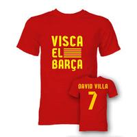 David Villa Visca El Barca Hero T-Shirt (Red)