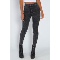 Dark Grey High Waisted Skinny Jeans