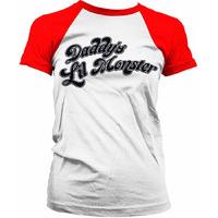 daddys little monster harley quinn womens baseball t shirt