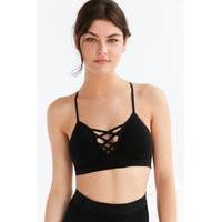 Dani Deep Plunge Black Seamless Bra, BLACK