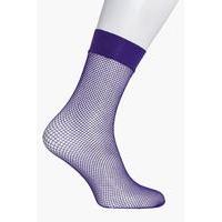 dark purple fishnet ankle socks purple