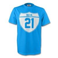 david silva man city crest tee sky blue